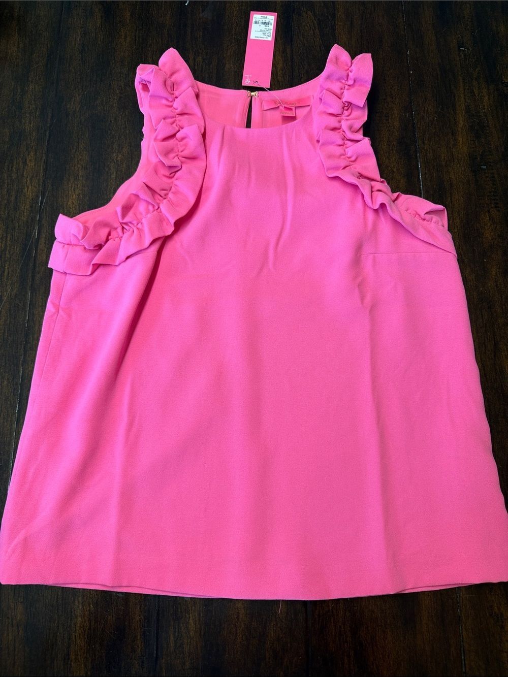 Lilly Pulitzer Roxie Pink Kailee Ruffle Sleeveless Ruffle Top